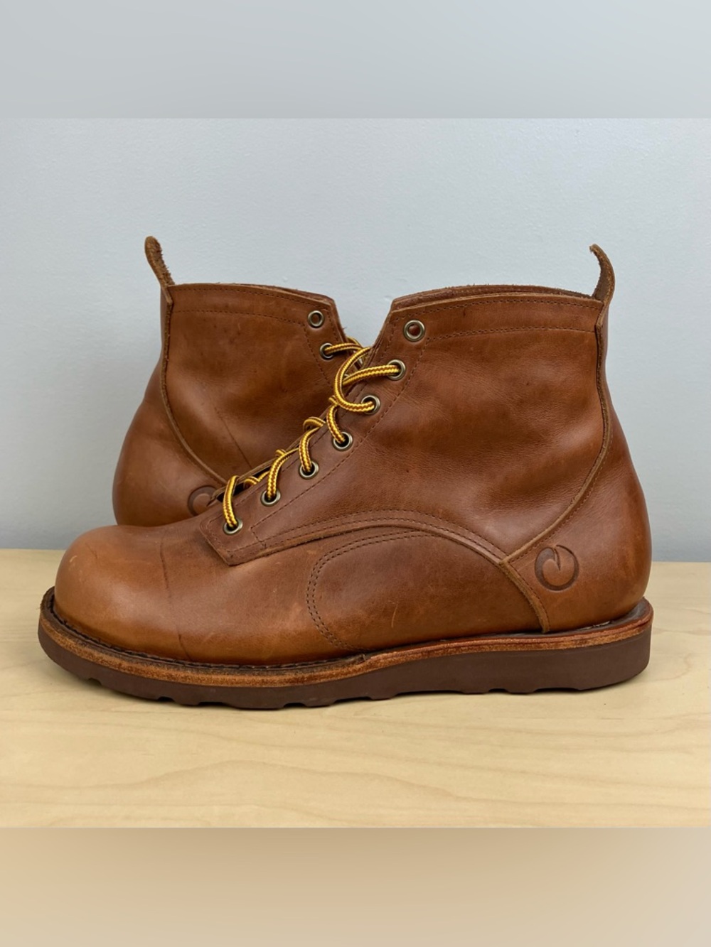 Origin Men’s Size 9.0 Coronado Brown Leather Boots Lace Up Made In Maine USA - Picture 3 of 14